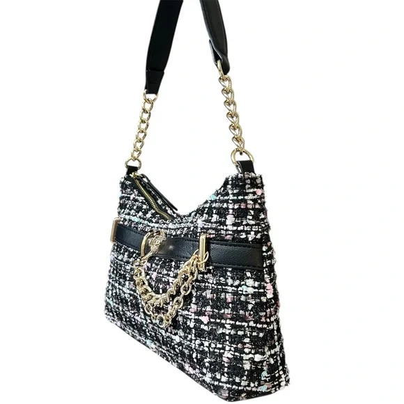 Juicy Couture Open Heart Shoulder Bag In Tweed NWOT